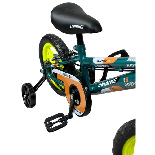 Bicicleta para Niños Rodada 12 Verde con ruedas de entrenamiento  - Verde.