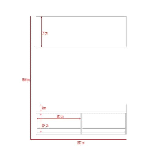 PANEL DE TV RAVENA MARCA EXCELSIOR COLOR MIEL