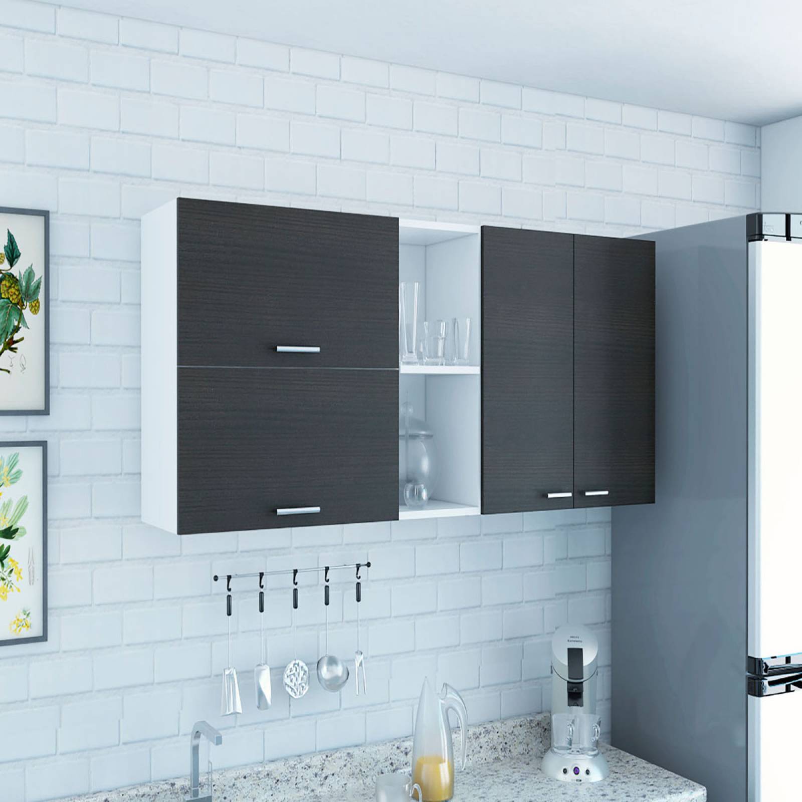 Gabinete de pared opra cuatro puertas color chocolate - Sears