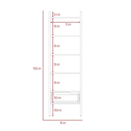 Librero Escalera Oslo Duna Carbon.