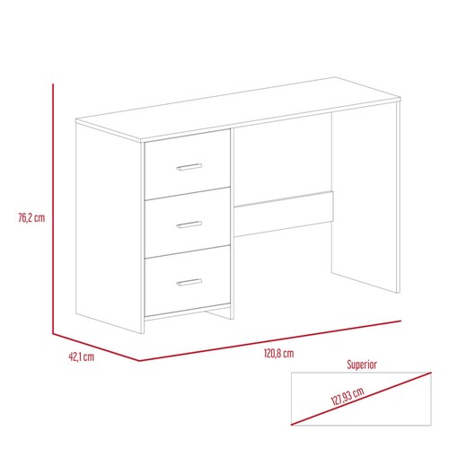 ESCRITORIO 3 CAJONES MARCA EXCELSIOR COLOR CHOCOLATE