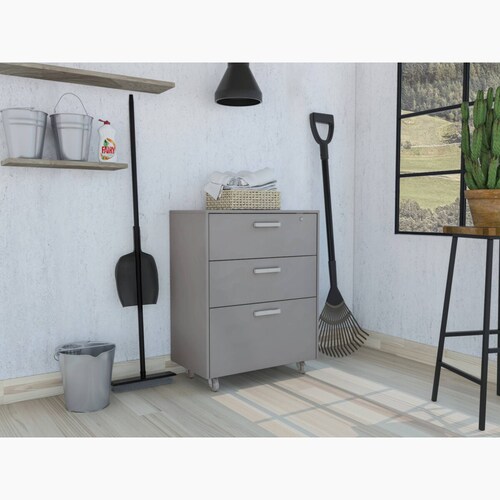 CAJONERA DE ALMACENAMIENTO CON RUEDAS MARCA EXCELSIOR COLOR GRIS.