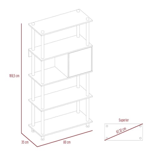 BIBLIOTECA CUBIK MODULO CAJON PEQUEÑO MARCA EXCELSIOR COLOR CHOCOLATE