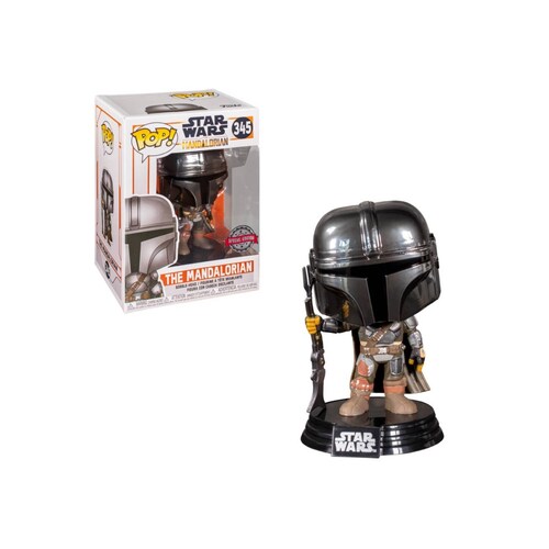 Mandalorian Chrome Funko Pop Star Wars Exclusivo Special Edition 