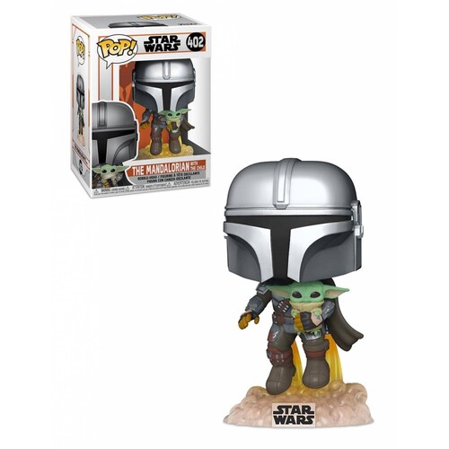 The Mandalorian Volando con Baby Yoda Funko Pop Star Wars 