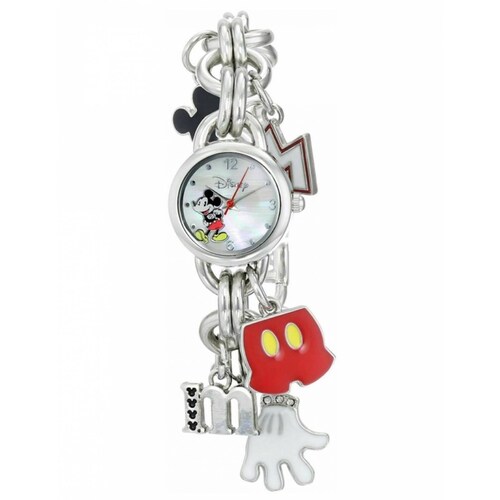 Mickey Mouse Charm Bracelet Reloj Accutime 
