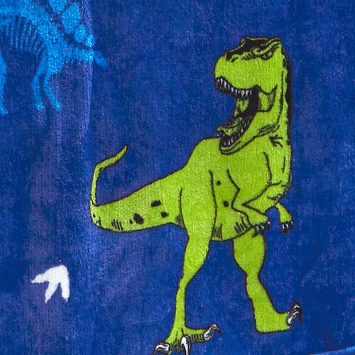 Frazada Invernal Matrimonial Azul Dinosaurios Jurasico