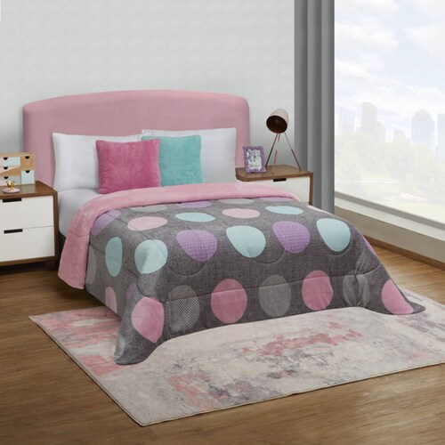 Cobertor De Borrega Matrimonial Gris Magic Térmico.