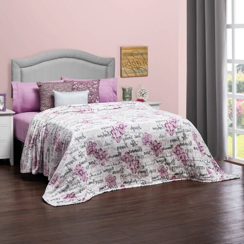 Cobertor King Size Blanco Floral Térmico Chic
