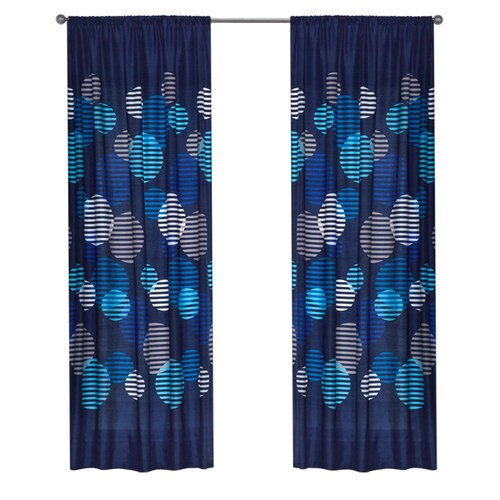 Cortinas Azul Circulos dos paneles de 1.30 x 2.20 Blue