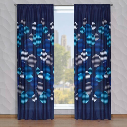 Cortinas Azul Circulos dos paneles de 1.30 x 2.20 Blue