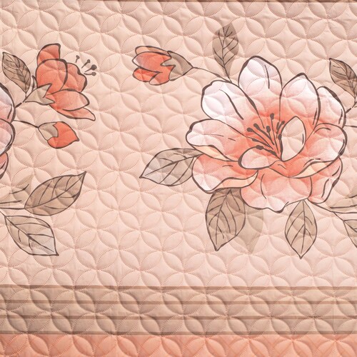 Edredón Ligero Matrimonial Salmón Dos Vistas  Flora.