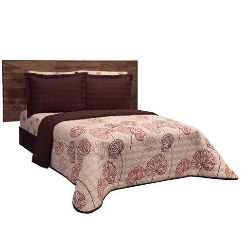 Edredón Ligero Matrimonial Beige  Dos Vistas  Mali.