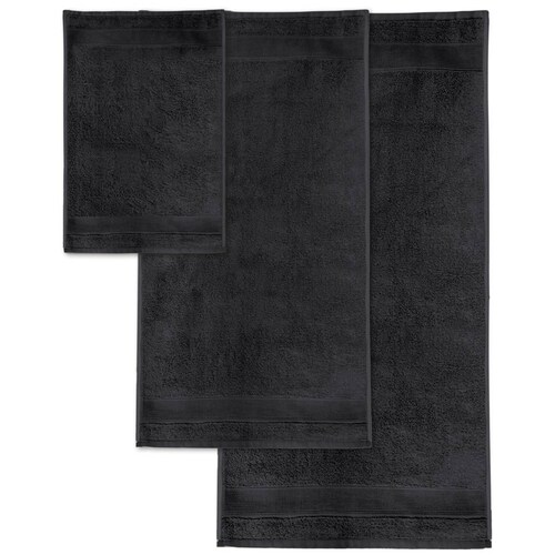 Set de 3 Toallas Negro Super Absorbente.