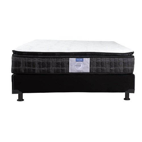 Colchón Matrimonial Restonic Native + Box Black Dicasa + Sábanas + 1 Almohada de Osos