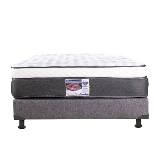 Colchón Matrimonial Spring Air United Con Box Gris, Sábanas y Almohada Oso