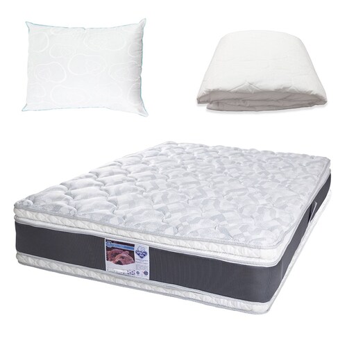 Colchón Individual Spring Air Jupiter + Protector de Colchón + 1 Almohada de Osos