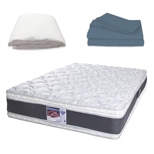 Colchón Individual Spring Air Jupiter + Juego de Sábanas + Protector de Colchón