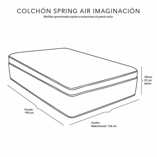 Colchón Matrimonial Spring Air Imaginación con Cabecera Bilbao Dicasa