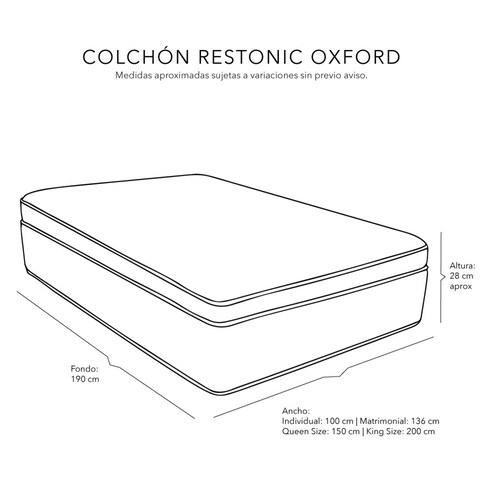 Colchón matrimonial Restonic Oxford  con almohada Spring Air Osos