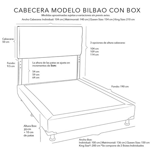 Cabecera King Size Dicasa Bilbao con Box Velvet Morado