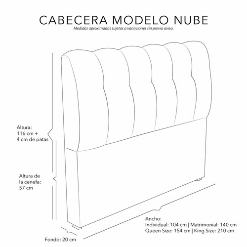 Cabecera King Size Dicasa Nube  Lila