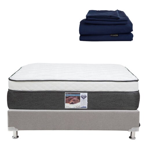 Colchon Individual Spring Air United  con Box y Sabanas Softy