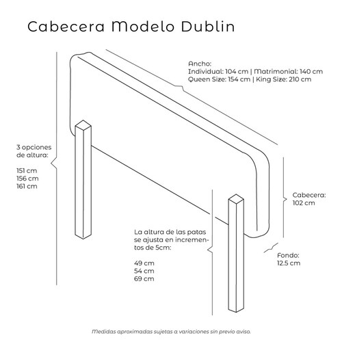 Cabecera King Size Dicasa Dublin Lino Azul