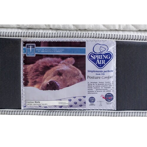 Colchón Matrimonial Spring Air Marte con Cabecera Dicasa Logan Quantum Gris