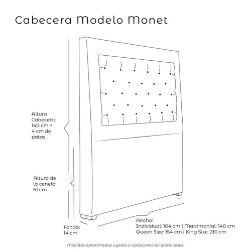 Colchon Matrimonial Spring Air Marte con Cabecera Monet Ladrillo
