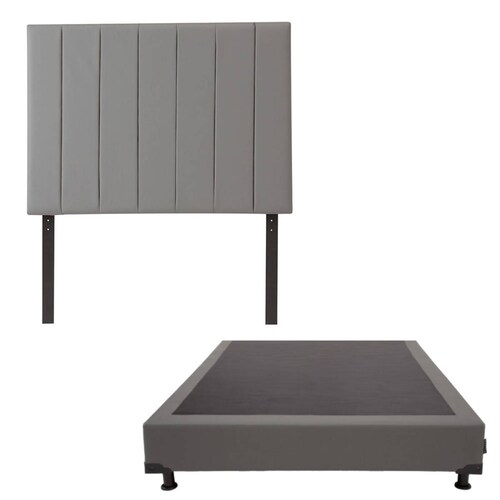 Cabecera queen size Dicasa Aries con Box color gris rata