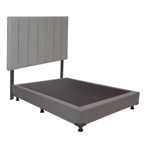 Cabecera queen size Dicasa Aries con Box color gris rata