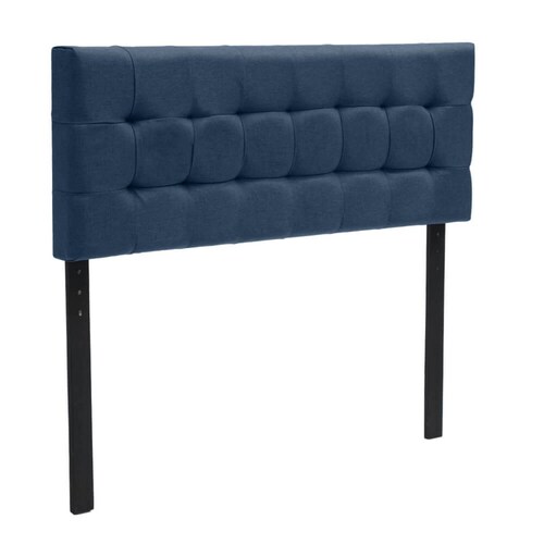 Colchon Matrimonial Spring Air Morgan Con Cabecera Catania y Box Azul