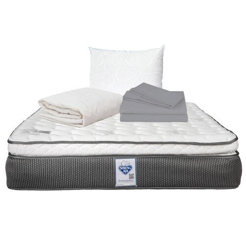 Colchon Matrimonial Spring Air Phantom Con Almohada Oso, Protector y Sabanas