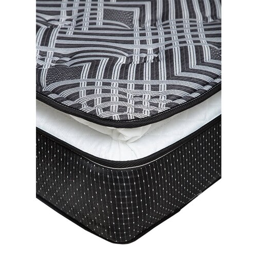 Colchon Matrimonial Spring Air Omega Con Cabecera Bora y Box Rojo Con Gris