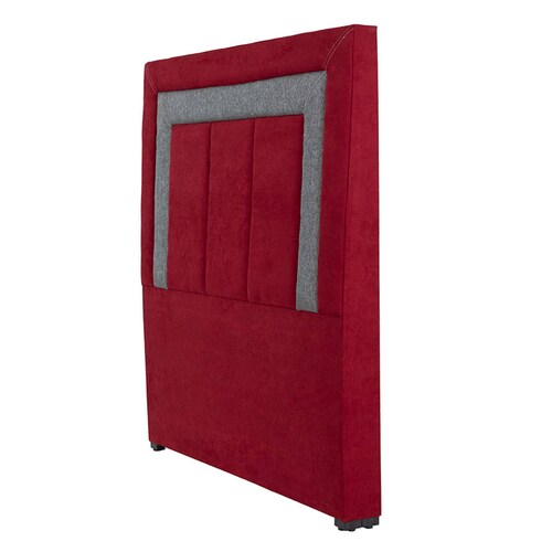 Colchon Matrimonial Spring Air Omega Con Cabecera Bora y Box Rojo Con Gris