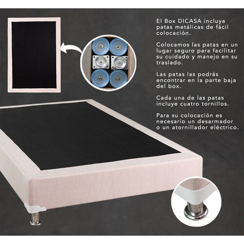 Cabecera y Box matrimonial Dicasa Sigma gris