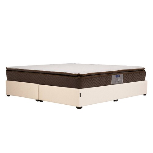 Colchón King Size Restonic Nautilus con Base Cama Dicasa Colt Beige Claro