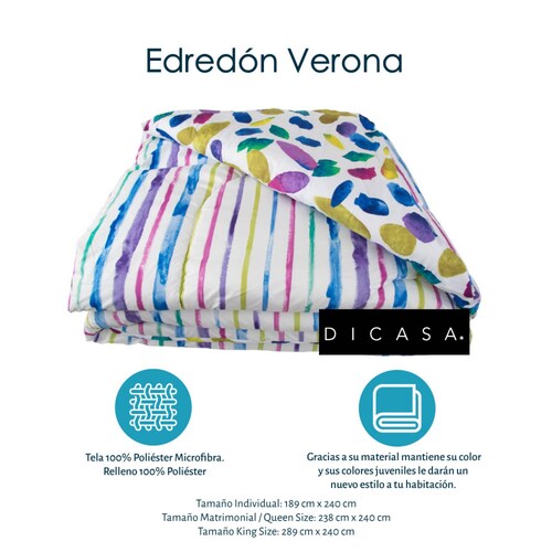 Colchon Matrimonial Restonic Nautilus con Box Dicasa Chocolate y Edredon Verona