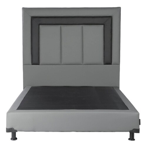 Colchón Matrimonial Spring Air Marte con Cabecera Dicasa Vento y Box Gris