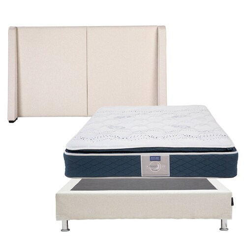 Colchón Matrimonial Restonic Trust con Cabecera Milan y Box Columbia Beige