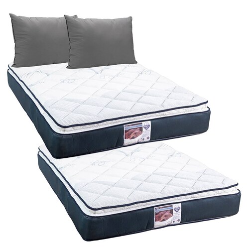 2 Colchones Matrimoniales Spring Air Monaco con Almohadas Dicasa 2Pack.