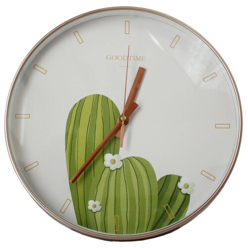 Reloj de Pared 30 cm silencioso modelo cactus