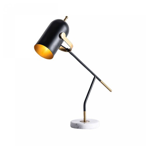 Lampara de escritorio luz de mesa de metal ajustable contemporanea  base de mármol