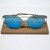 Gafas de sol tipo ojo de gato azul con marco gris con funda