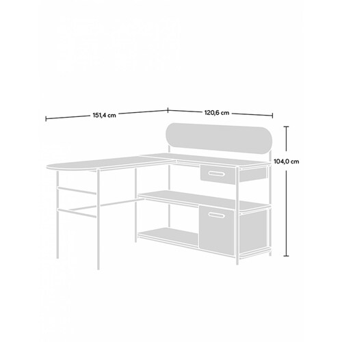 Mueble Escritorio en L Moderno C Cajones Radial 426026