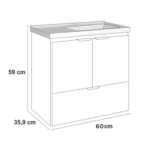 Mueble para baño de MDP LIS en color negro 102428