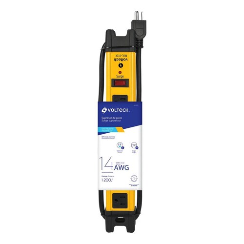 Multicontacto 14 AWG industrial supresor de picos 6 entradas 