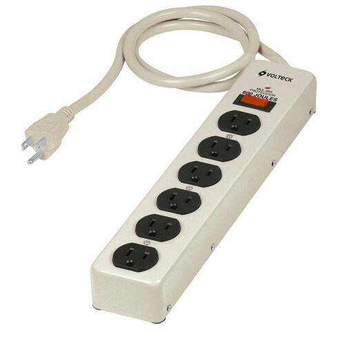 Multicontacto 14 AWG 6 entradas supresor de picos 600 joules 