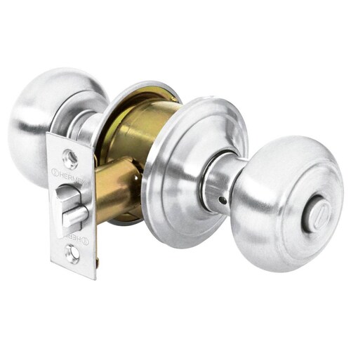 Cerradura Pomo Cromo Mate Oval Recamara Hermex 